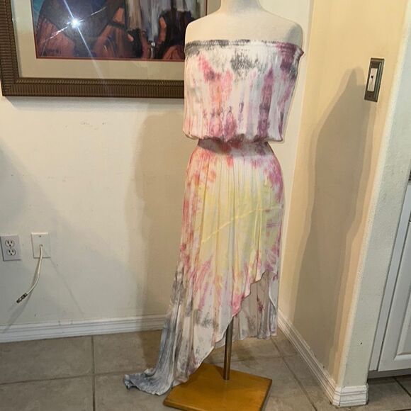 STORIA Cotton Off-Shoulder Tie-Dye Dress Size Small - Picture 7 of 12